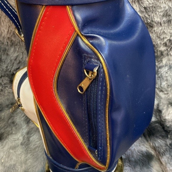 Vintage 1970's Red White Blue Golf Club Bag Table Lamp - Picture 11 of 16